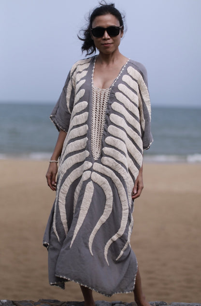 EMBROIDERED KAFTAN MARIE CLAIRE MOMO NEW YORK