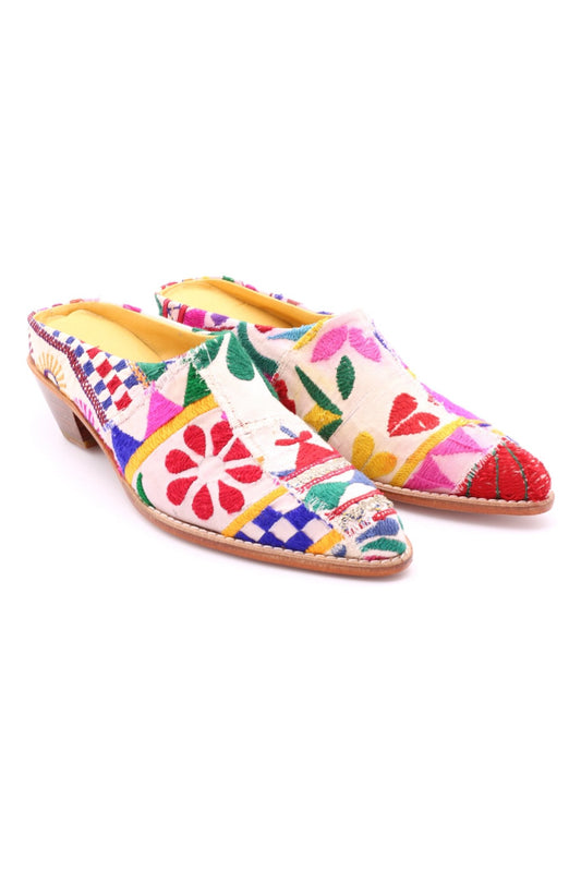EMBROIDERED PATCHWORK MULES KONSTANZE MOMO NEW YORK