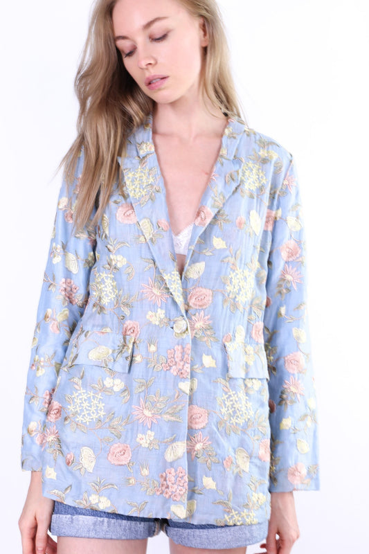 EMBROIDERED SUMMER BLAZER JACKET VALENTINA MOMO NEW YORK