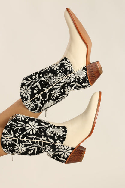 EMBROIDERED WESTERN BOOTS NICOLE - sustainably made MOMO NEW YORK sustainable clothing, boots slow fashion