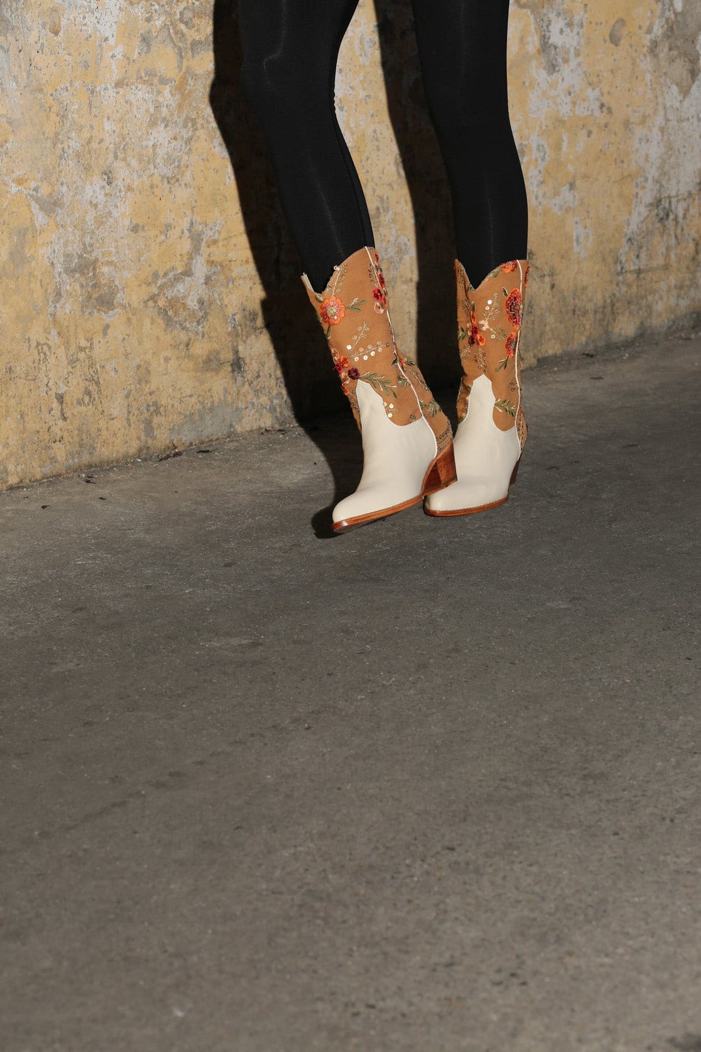 EMBROIDERED WESTERN BOOTS SANIA - sustainably made MOMO NEW YORK sustainable clothing, boots slow fashion
