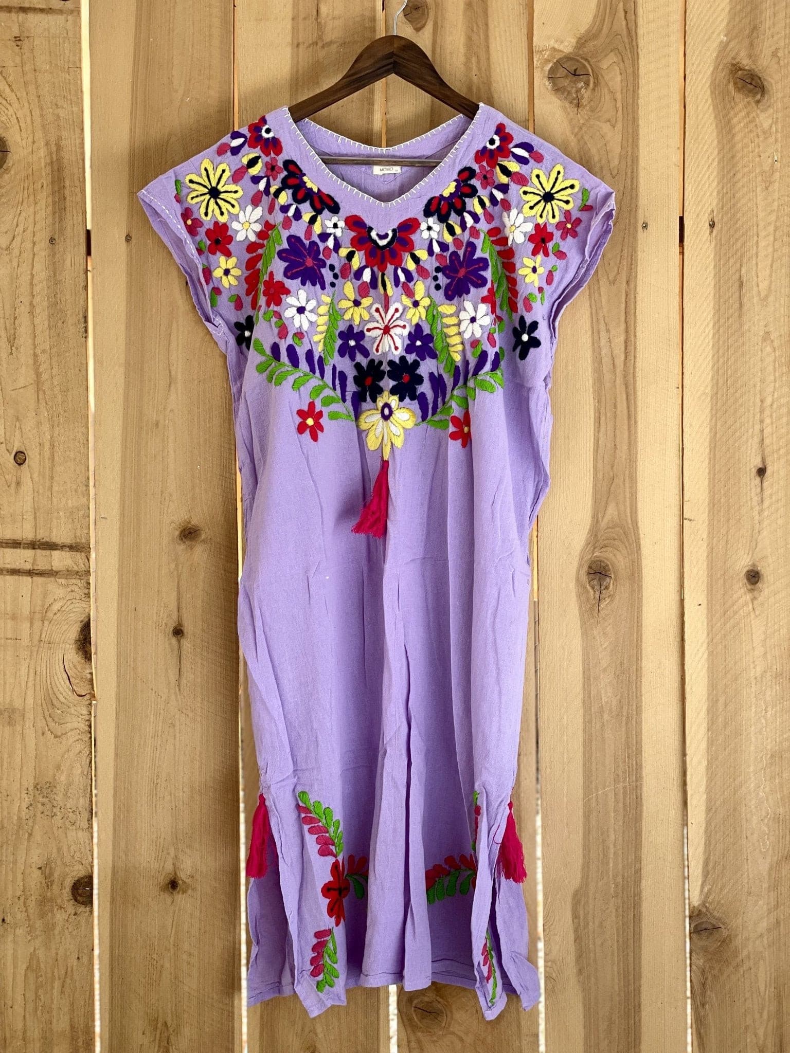Flower Power Mexicans Style Kaftan - sustainably made MOMO NEW YORK sustainable clothing, saleojai slow fashion