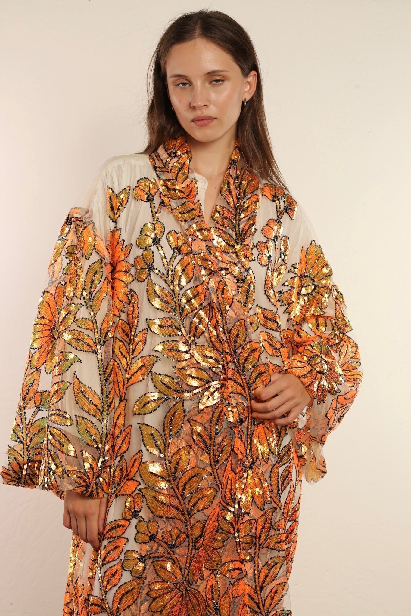 GOLD FOREST KIMONO - sustainably made MOMO NEW YORK sustainable clothing, kimono slow fashion