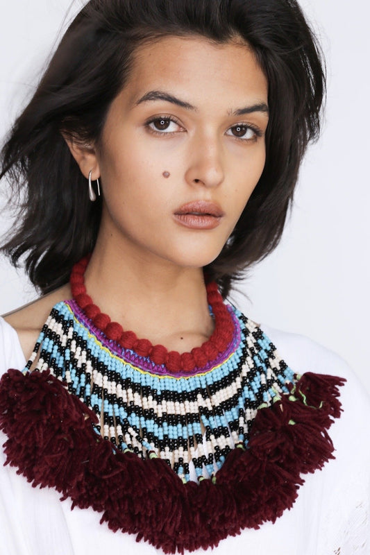 MOMONEWYORK MOMO FREE PEOPLE Tribal Tassel Necklace Amelie