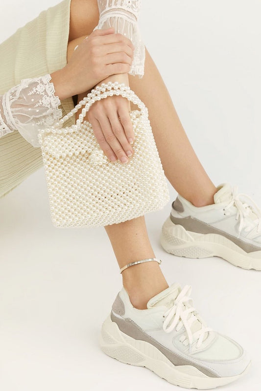 LOVE MY BEADED CLUTCH PEARL JULIA MOMO NEW YORK