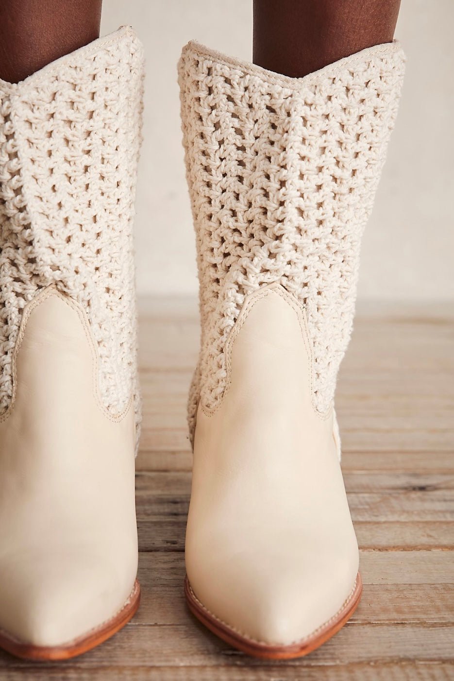 SELINA CROCHET BOOTS X FREE PEOPLE - sustainably made MOMO NEW YORK sustainable clothing, boots slow fashion